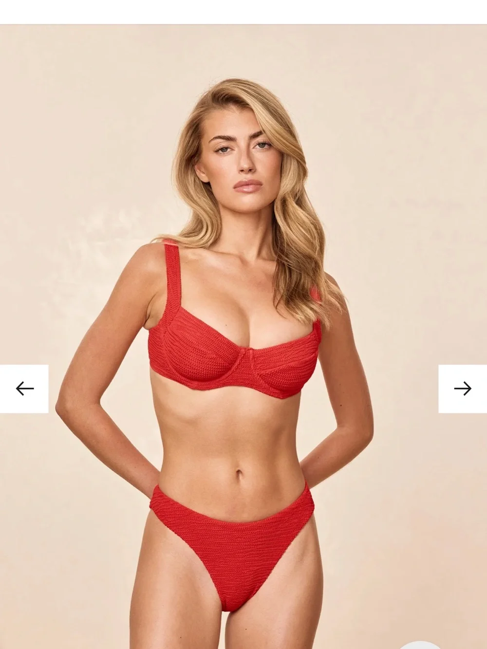 Monday Swimwear Byron Bottom- Chili Pepper Crinkle- Small